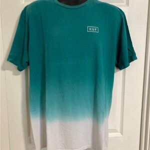 HUF Gradient Teal and White Tee